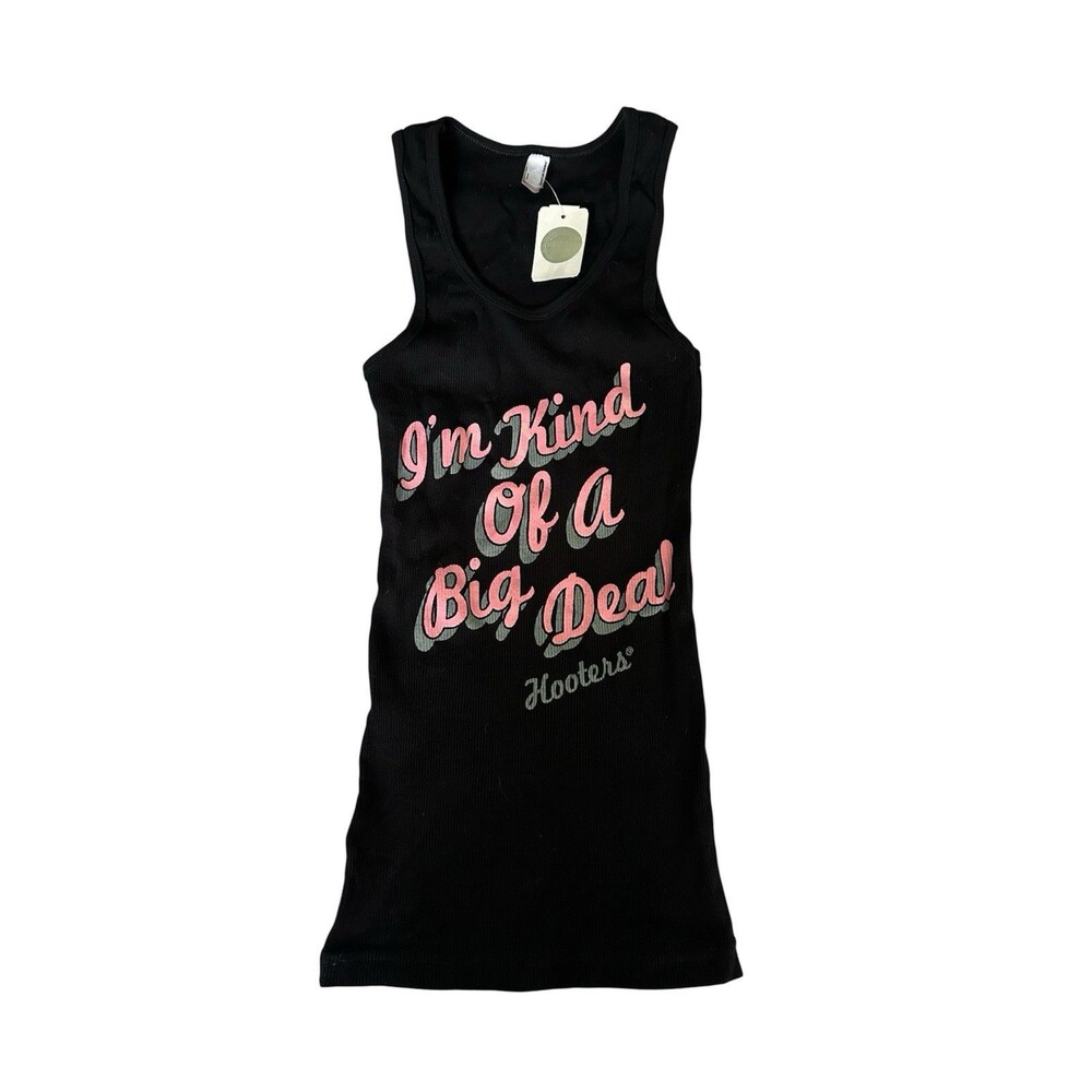 VINTAGE NWT Y2K American Apparel Hooters Tank Top Deadstock Ribbed KOP-One Size